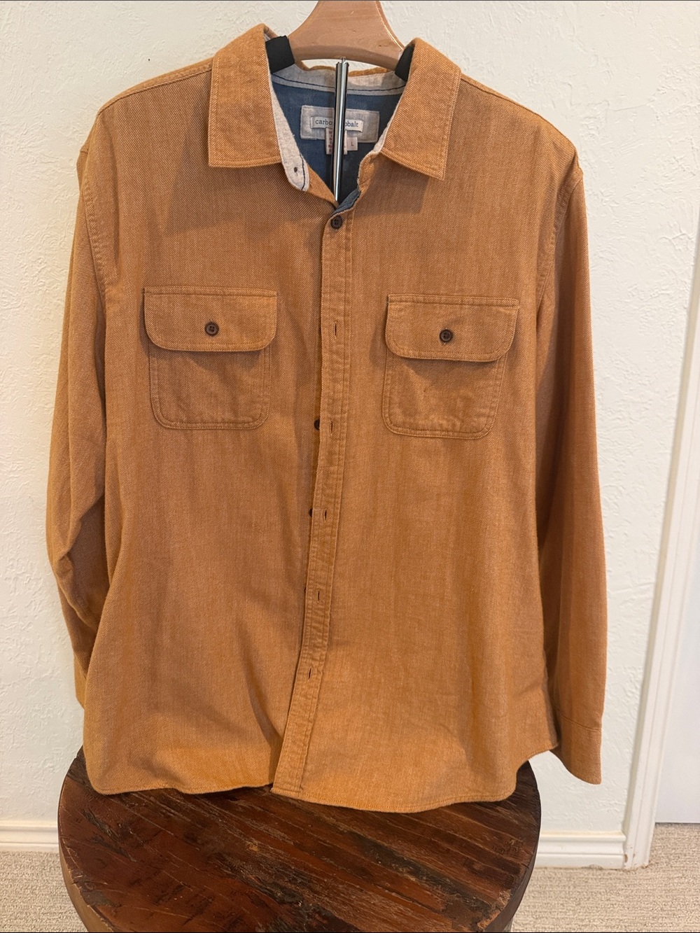 Carbon2Cobalt Lightweight Flannel Shirt in Tan size Large